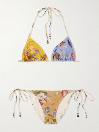Zimmermann Top Bikini A Triangolo Stampato Patience - Arancione