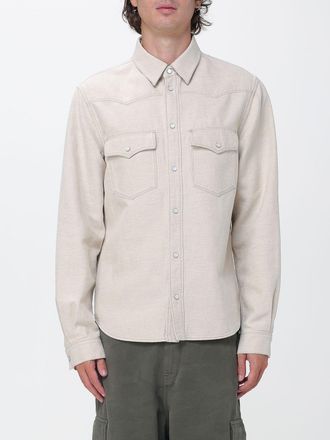Fendi Giacca-camicia in cotone stampato con collo classico e tasche a toppa
