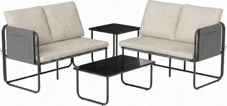 OUTSUNNY Muebles de jard&iacute;n 113x64x71 cm caqui