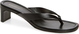 Reformation Jessie Block Heel Sandal in Black Leather at Nordstrom, Size 10.5