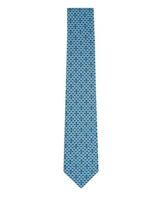 Ferragamo heart-print tie - men - Silk - One Size - Green