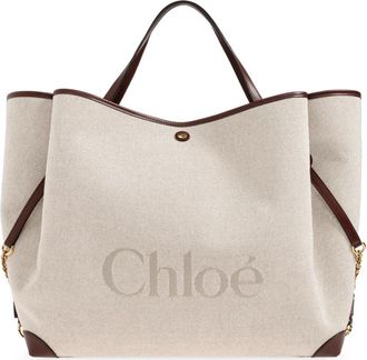 Chlo&eacute; Clover Large Bag - Dames - Shoppers - Grijs - ONE Size - Katoen - Tassen