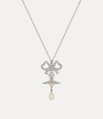 Vivienne Westwood Rigoberta Pearl Pendant Necklace Platinum-white-crystal-creamrose-pearl Platinum-white-crystal-creamrose-pearl Women
