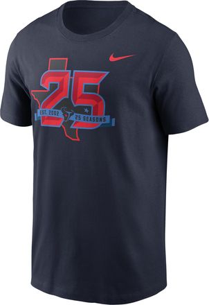 Nike Houston Texans 25th Season Nike Mens NFL T-Shirt in Blue | N19941L9H-GJ9