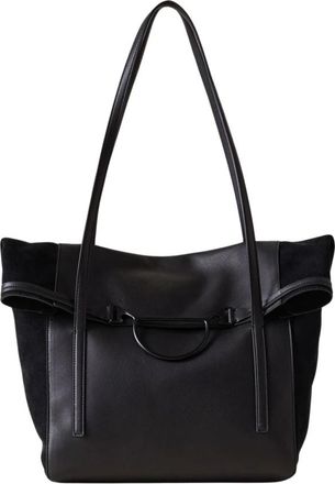 Borbonese Wave Shopping Large - Dames - Shoppers - Zwart - ONE Size - Leer - Tassen