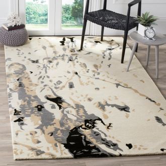 Safavieh Bella Hand Made Area Rug, Ivory / Grey Contemporary Style Non-Shedding