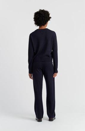 Chinti and Parker Wool-Cashmere Ribbed V-neck Sweater in Navy at Nordstrom, Size X-Large