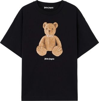 Palm Angels Black Bear Regular Graphic Cotton T-Shirt