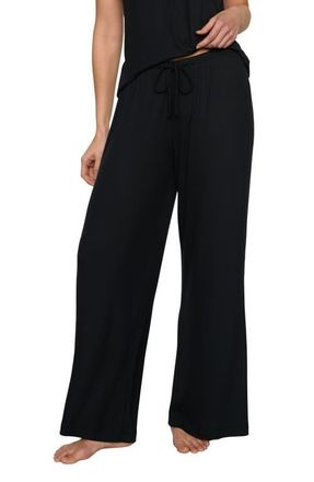 Eberjey Dream Rib Wide Leg Pants in Black at Nordstrom, Size X-Large