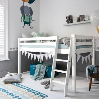 N&ouml;a & Nani Moro Cabin Bed Midsleeper in White | Size: Single