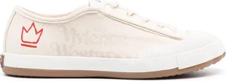 Vivienne Westwood logo-print low-top sneakers - women - Rubber/Fabric/Fabric - 41 - Neutrals
