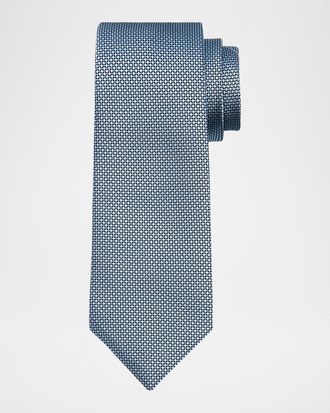 Isaia Men & apos;s Diamond-Print Silk Tie