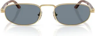 Persol 56mm Pillow Sunglasses in Gold/light Blue at Nordstrom
