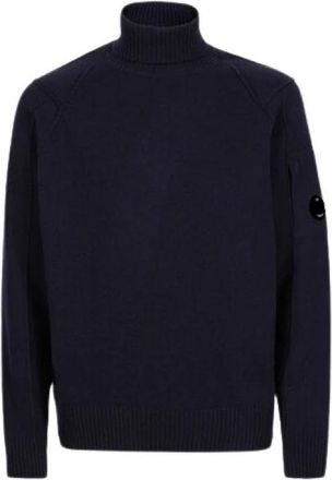 C.P. Company Blauwe en Groene Gebreide Coltrui - Heren - Coltruien - Blauw - S - Truien & Vesten