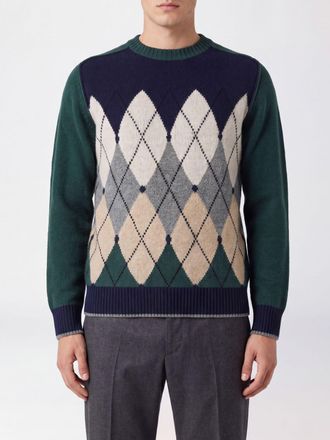 Ballantyne Maglia girocollo in misto lana con motivo a rombi Argyle