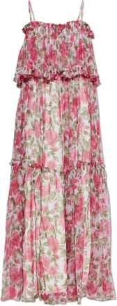 Chlo&eacute; Dunne bandjes lange jurk - Dames - Maxi kleedjes - Roze - XS - Katoen - Kleedjes