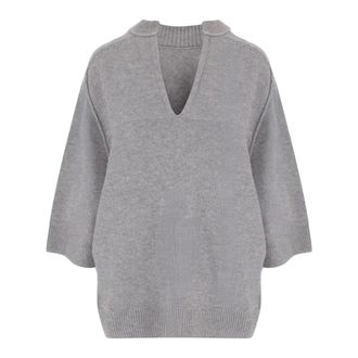 Carven Dames, Truien, Grijs, Maat: S Kasjmier