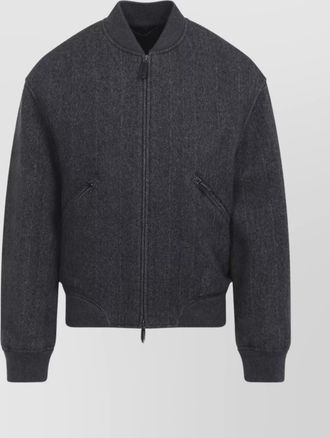 Giorgio Armani ribbed herringbone jacket pockets