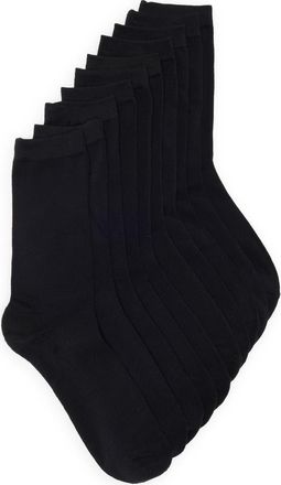 Nordstrom Rack 5-Pack Pillow Sole Crew Socks in Black at Nordstrom Rack, Size 9/11