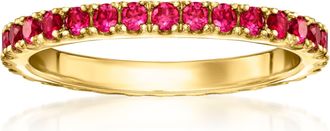 RS Pure by Ross-Simons Lab-Grown Ruby Eternity Band in 18kt Gold Over Sterling