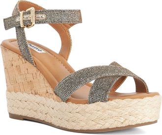 Dune London Ladies KINDEST Cork And Woven Wedge Sandals Size UK 7 Wedges