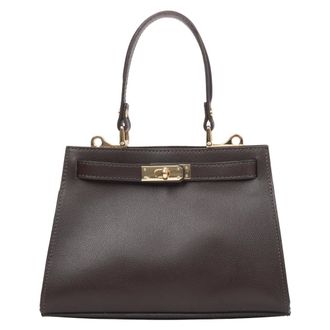Estro & Luminara Dark Brown Satchel Handbag - female - Estro - Handbags - Brown - ONE SIZE - Bags