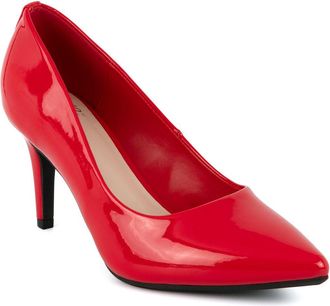 Jones New York Womens Stiletto Heel Pumps - Pointed Toe High Heel Dress Shoes for Office, Wedding, and Evening Wear, Red Patent, 4.5 UK