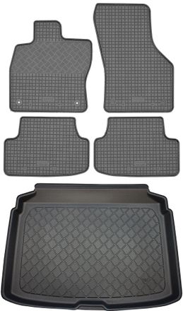 OEM Audi A3 8v Sportback (5 Puertas) De Febrero De 2013 A Marzo De 2020. Juego: Alfombrillas De Goma Para Coche + Alfombrilla Para Maletero