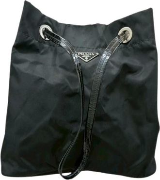 Prada Pre-owned Bucket Bags, female, Black, Size: ONE SIZE Pre-owned Nylon Bucket Bag