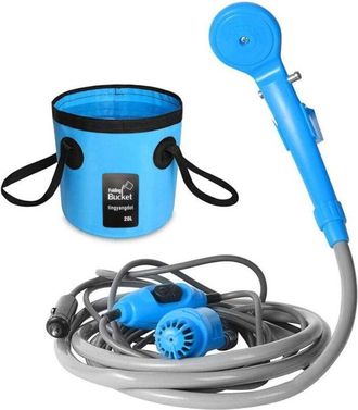 OEM Ducha Port&aacute;til Para Camping Y Senderismo Con Bomba Sumergible, Bater&iacute;a Recargable De Iones De Litio De 2200 Mah, Dos Cabezales De Ducha De Repuesto Y 