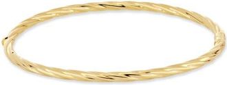 Bony Levy 14K Gold Twisted Texture Bangle Bracelet in 14K Yellow Gold at Nordstrom, Size 7