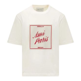 Ami T-Shirts, male, White, Size: XS Heritage Print T-shirt