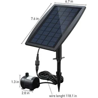 OEM Pompa Ad Acqua Solare Senza Spazzole Per Laghetto O Fontana - 200 L/h, Pannello Solare Da 9 V 2,5 W, Facile Installazione, Ecologica E Silenziosa