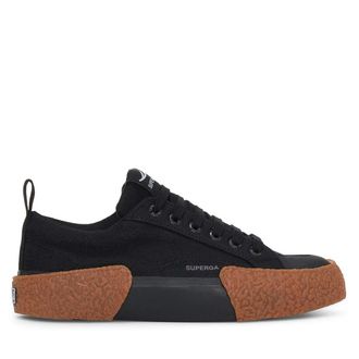 Superga Unisex 2660 Stripe Big Bumpers Trainers voor volwassenen (Zwart/Gum)