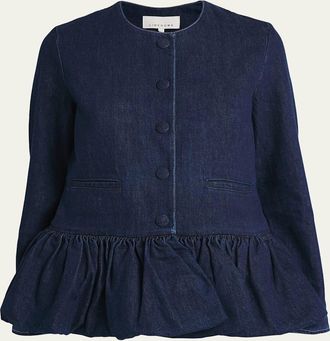 Liberowe Denim Bubble Peplum Jacket