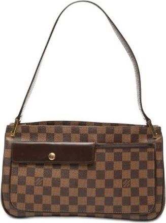 Louis Vuitton Pre-owned Aubagne Schoudertas - Dames - Vintage Schoudertas - Bruin - ONE Size - Leer - Vintage