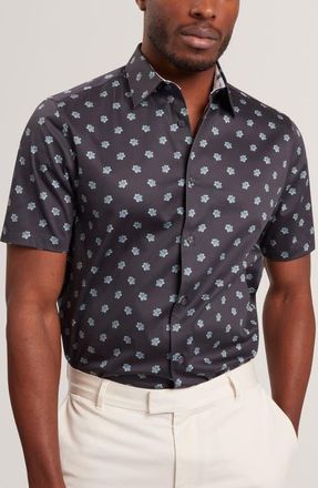 Ted Baker Chaska Regular Fit Button-Up Shirt in Navy at Nordstrom, Size 5