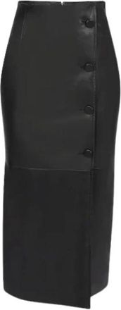 Nina Ricci Zwarte leren kokerrok - Dames - Leren & Su&egrave;de rokken - Zwart - S - Leer - Rokken