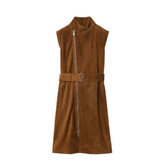 Burberry Suede Sleeveless Dress, Brand Size 10 ( US Size 8 )