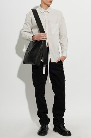 Post Archive Faction (PAF) Shirt With Back Slits, Mens, Cream