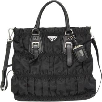 Prada Pre-owned Handbags, female, Black, Size: ONE SIZE Pre-owned Vintage Nylon Handbag