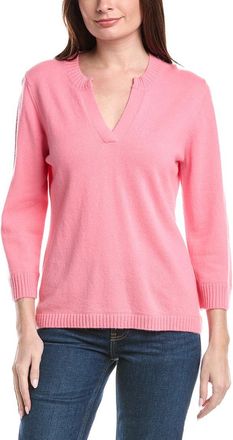 Kinross Cashmere Split Neck Cashmere Sweater