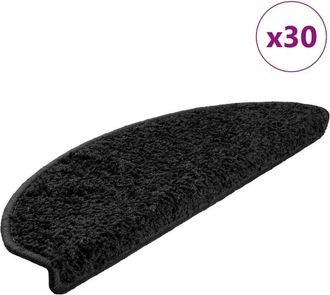 vidaXL Tappetini per Scale 30 pz Neri 65x21x4 cm - Vidaxl