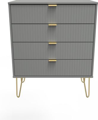 Welcome Furniture Breda Ready Assembled 4 Drawer Chest in Dusk Grey - Welcome Furniture | TJ Hughes