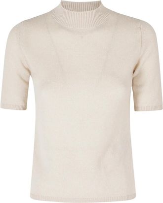 Eleventy Jersey de manga corta de punto de gasa - Knitwear - Mujer - Beige - M