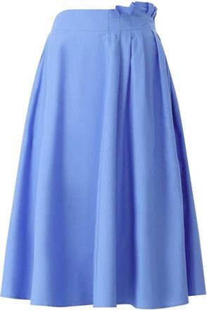 Msgm Midi Rok - Dames - Midirokken - Blauw - S - Katoen - Rokken