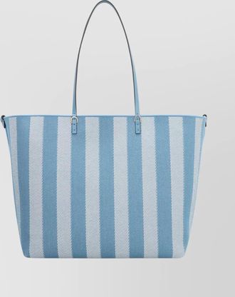 Fendi large canvas tote bag reversible leather handles