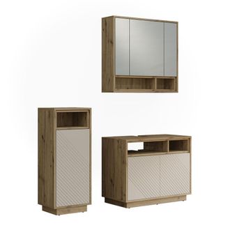 Vicco Conjunto De Muebles De Ba&ntilde;o Beatrice, Cachemira/roble Artesanal,, Vicco