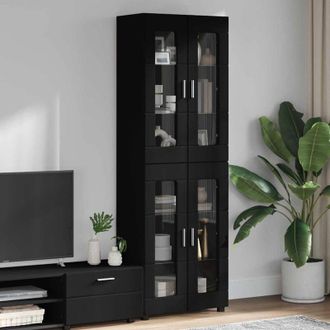 vidaXL vidaXL Credenza FLORIN Nero 60 x 35 x 182 cm Legno multistrato