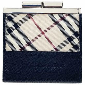 Burberry Beige Black Nylon Leather Coin Purse/Coin Case (Pre-Owned)